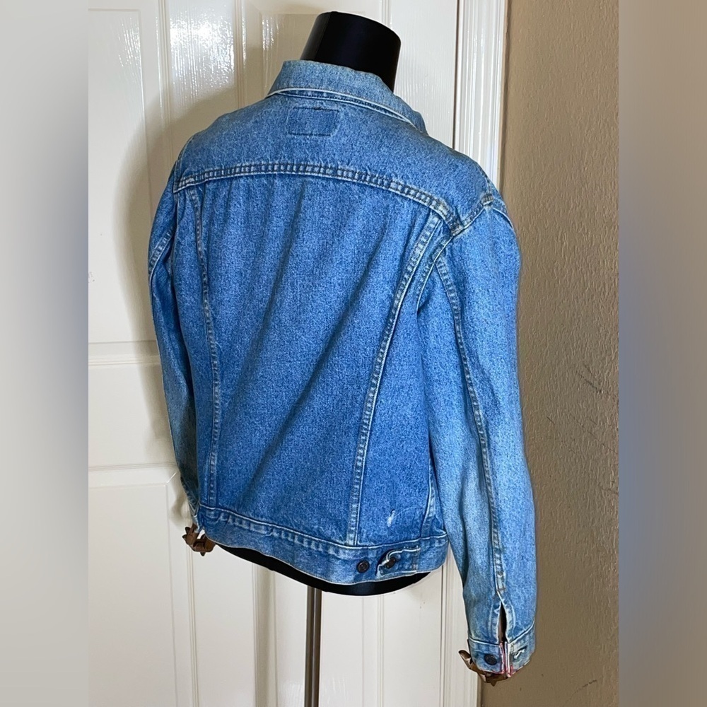 Vintage 80s Levis Blue Denim Jean 70506-214 Trucker Jacket Mens Sz 42 USA Nice! - Picture 2 of 9